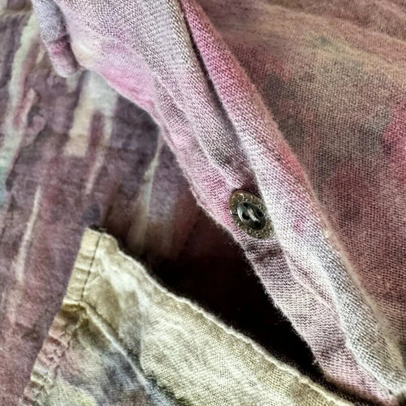 Palma Leone Shirt Dress Womens Medium Tie-Dye Artsy Boho High Low Hem‎ Beach - Picture 9 of 13